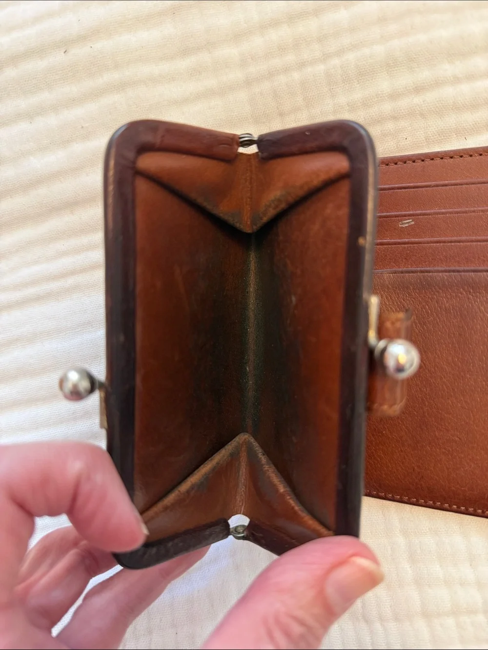 Coach compact leather